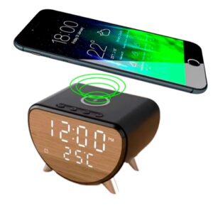 PARLANTE RELOJ DEPERTADOR CON CARGADOR INALAMBRICO
